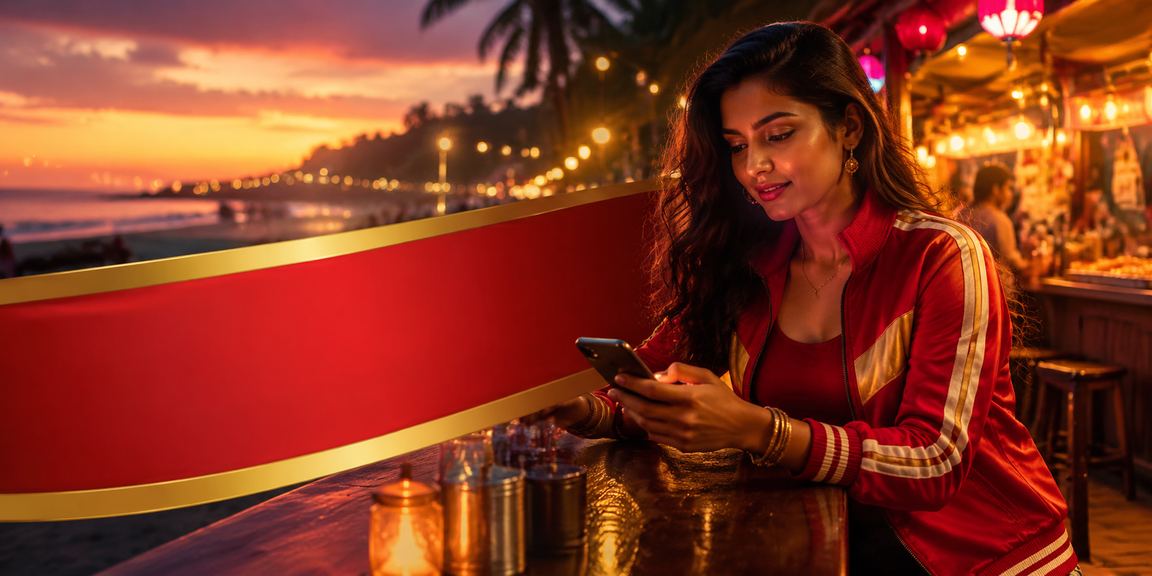 Busy cricket enthusiasts at Goa beach enjoying betting on mobile