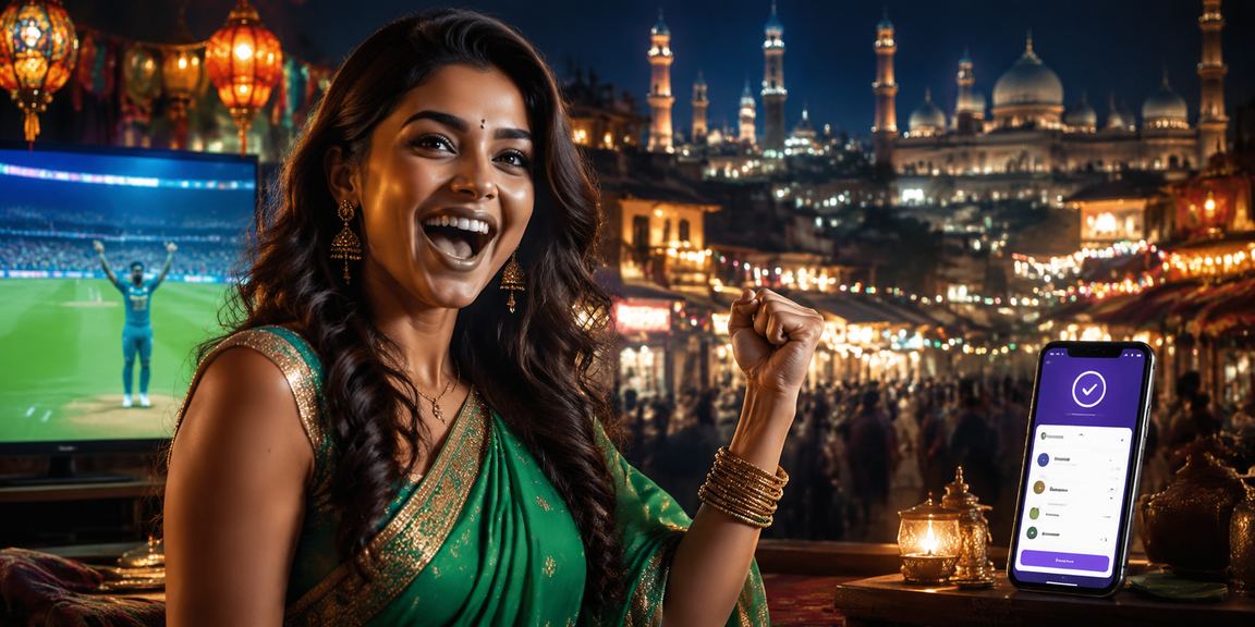 Indian woman using mobile to make digital payments via UPI apps